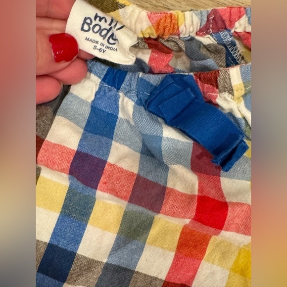 Mini Boden 5/6 Colorful Plaid Long Sleeve Shirt - Picture 2 of 3